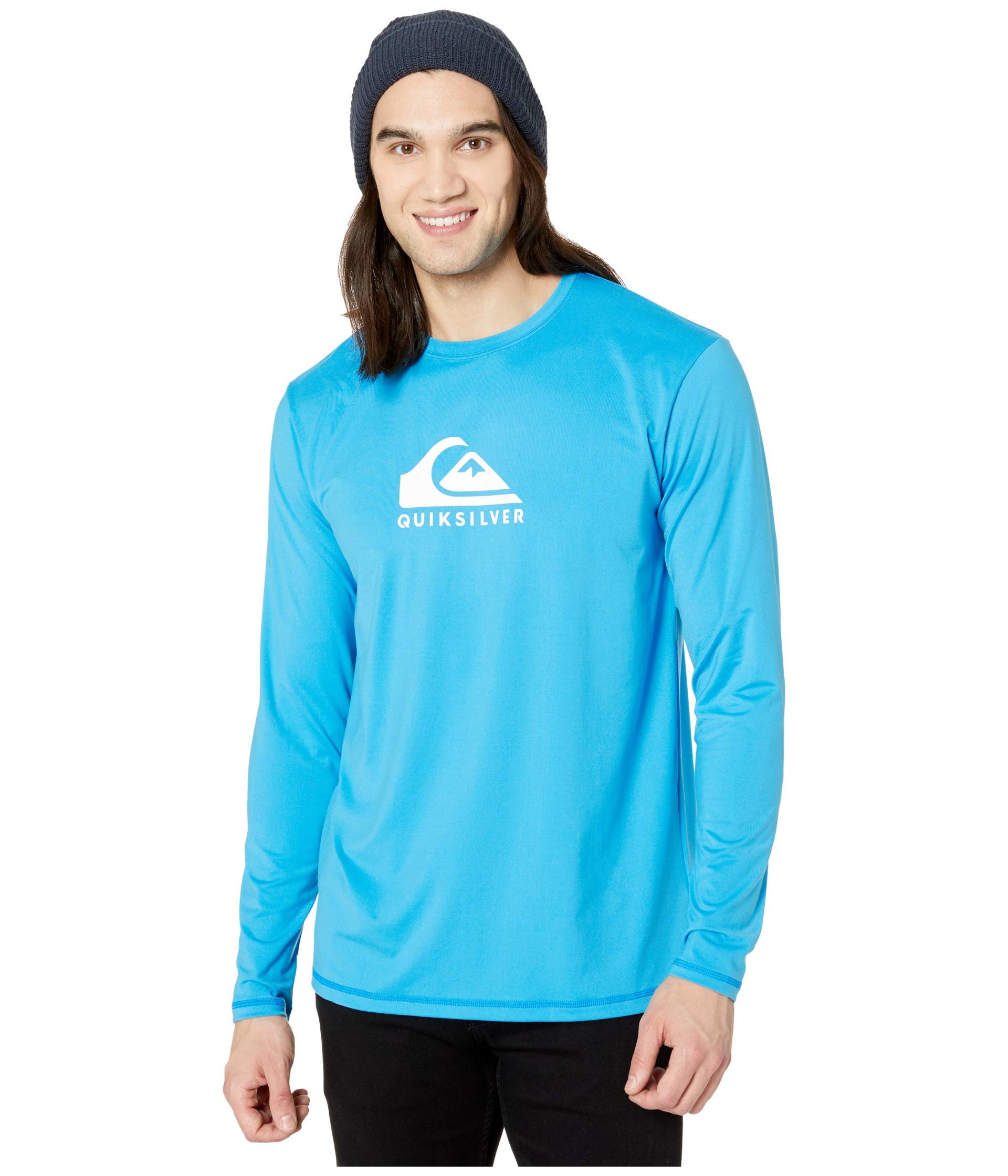Quiksilver Men's Standard Solid Streak Long Sleeve Rashguard UPF 50 Sun Protection Surf Shirt, Blithe, XX-Large Image