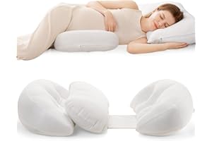 MERITLIFE Pregnancy Pillow: Small Maternity/Pregnancy Body Pillow Support for Back, Legs, Belly, HIPS of Pregnant Women- Super Supportive Filling- Portable Pillow Pregnancy for Travel- Maternity Gift, White