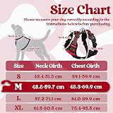 rabbitgoo Dog Harness Medium with Neck Release Buckle Front Back Clips Red M view 2
