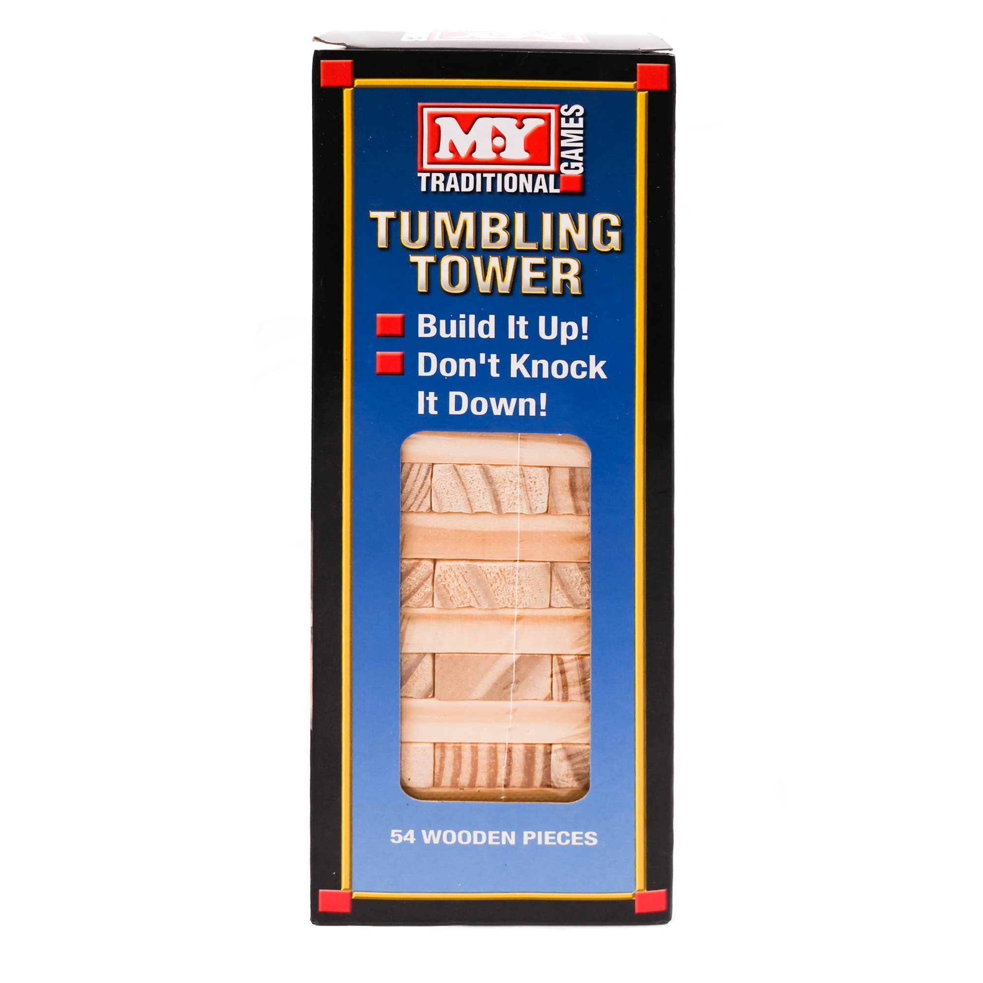M.Y Traditional Tumbling Tower Game with 48 Wooden Pieces | Family Games | Adults & Kids