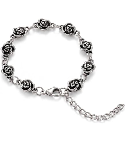 Amazon.com: Savlano 925 Sterling Silver 17mm Italian Rose Link