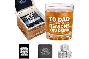 ITHMAHCO Dad Gifts For Fathers Day, To Dad From The Reasons You Drink Glass, Whiskey Set Gifts For Men, Father Day Gifts For Dad, Father Day Gifts From Daughter, Father Day Gifts From Son, Cool Gifts For Dad