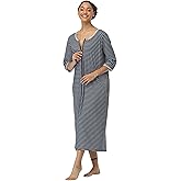 SUGAR JAN Women's Zipper Robe Long Zip Up Bathrobe Lightweight House Coats Half Sleeves Soft Loungewear with Pockets