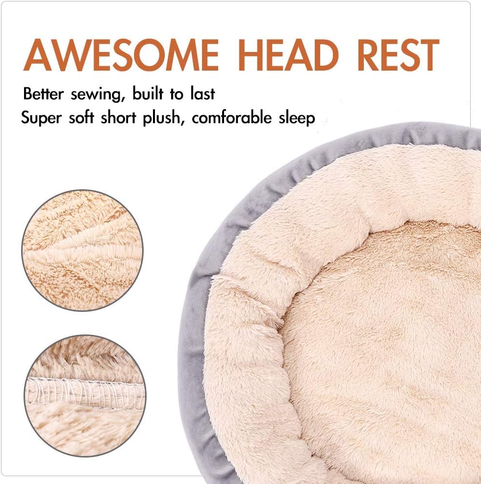 CHEERHUNTING Cat Kitten Bed Round Donut Kitty and Dog Cushion Bed, 20in Pet Bed for Cats or Small Dogs, Anti-Slip & Water-Resistant Bottom, Super Soft Durable Fabric Machine Washable : Pet Supplies