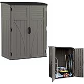 Suncast 54 Cu Ft Medium Vertical Storage Shed, Stoney, Made in USA