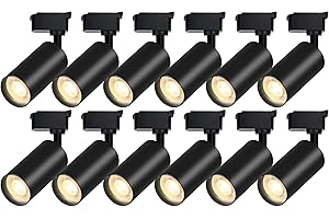 Bravsekai Ultra-Bright H Type Black Track Lighting Heads (No Track Rails), Energy-Saving 12PCS 6000K Cool White 20W 2400lm for Accent Lighting, Dimmable LED Track Lighting Ceiling Spotlight Fixture