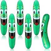 Sratte 6 Pcs 32 Inch Giant Inflatable Pickle Funny Pickle Pool Floats Inflatable Cucumber Pickle Decorations Gifts for Summer Swimming Beach Birthday Bachelorette Party Supplies Pool Decor
