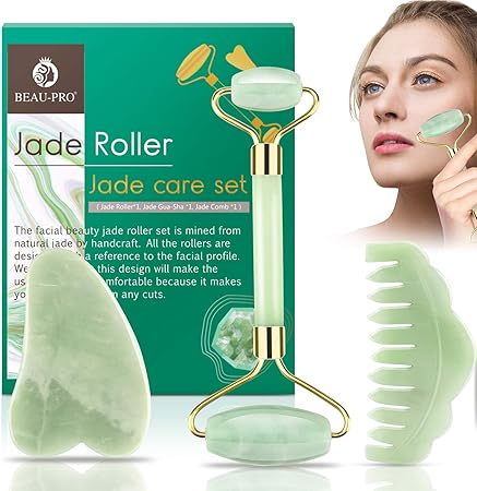 jade roller with serum