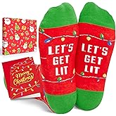 HAPPYPOP Christmas Gift Ideas - Snowman Light Socks for 2-12 Years Kids with Greeting Card