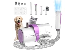 geoorood Pet Dog Grooming Vacuum Kit Dog Hair Vacuum for Shedding Grooming with 2.5L Large Capacity Quiet at Home Cleaning