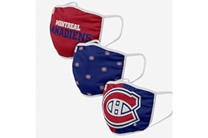 Youth Montreal Canadiens NHL Hockey Foco Pack of 3 Face Covering Mask