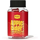 BUBS Naturals Apple Cider Vinegar Gummies with The Mother, All Natural Vegan ACV Gummy Vitamins, Supports Detox, Digestion & Energy Booster with B Vitamins, 60 Count