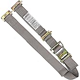 US Cargo Control Double-Fitted E-Track Ratchet Strap, 4,400 LBS Break Strength, 2 Inch x 16 Foot Heavy Duty E Track Straps with 3 Spring E-Fittings, Versatile 2-in-1 Logistic Tiedowns