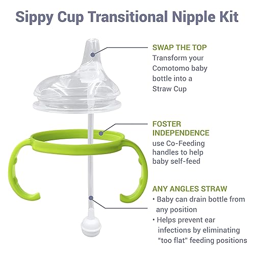 Sippy Cup Soft Spout Transitional Nipple Kit for Comotomo Baby