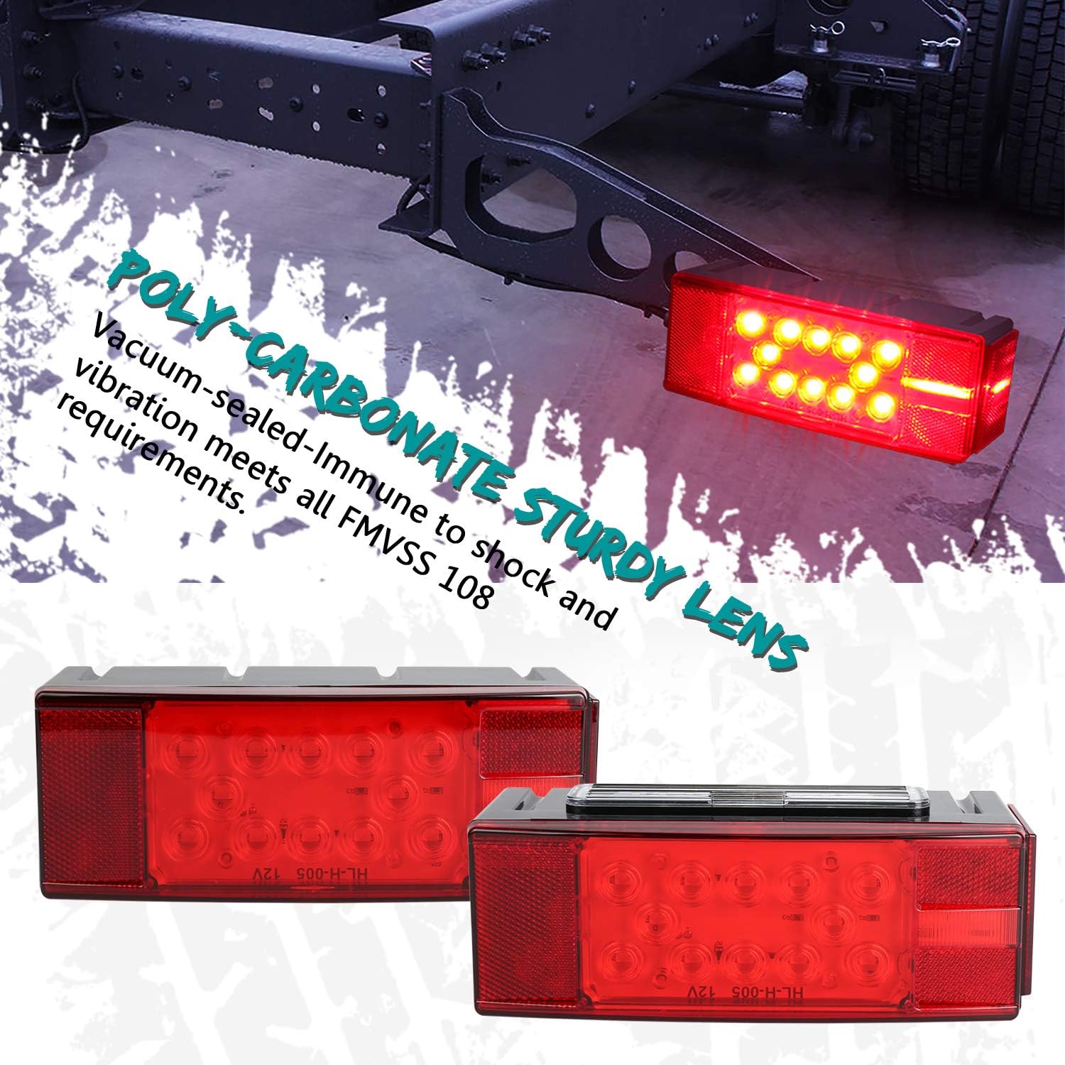 LED 12V WoneNice Low Function Turn Taillights, Stop