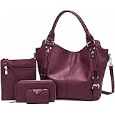 soperwillton Purses for Women Large Shoulder Handbag Tote PU Leather Hobo Crossbody Bag Ladies Wallet Set 4pcs