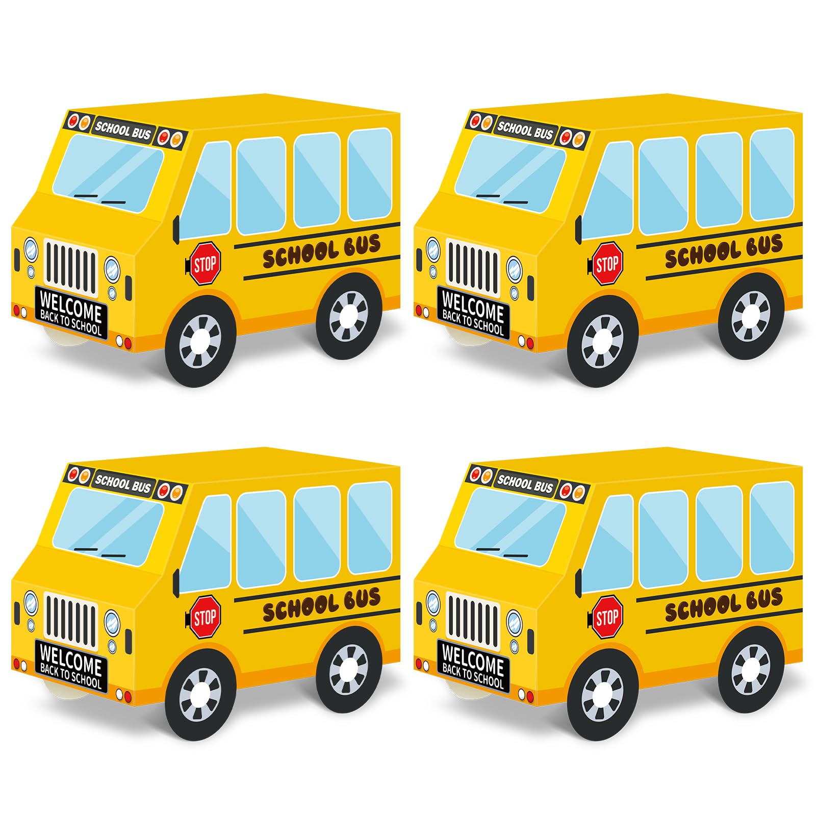Photo 1 of 12 PCS School Bus Party Treat Boxes School Bus Decorations Back to School Party Favor Boxes First Day of Yellow School Bus Candy Box for Kids Birthday Gift Welcome Back to School Classroom Party Decor