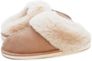 Adorllya Slippers for Women Men Cozy Memory Foam Plush Fleece House Shoes Furry Wool-Like w/Indoor Outdoor