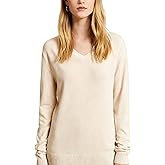 DAIMIDY Women's Sweaters V Neck Cotton & Modal Long Sleeve Pullover Jumper Tops
