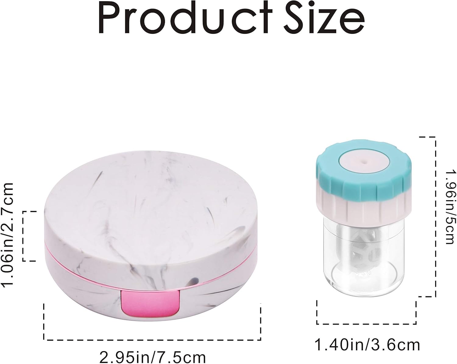 TreaHome 2 Pack Contact Lens Case, Leak-Proof Contact Case Travel with Cleaner Washer Holder Tweezers, Remover Tool Solution Bottle for Outdoor Daily Use (Rose Red): Health & Personal Care