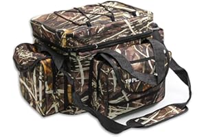 BalanZze Fishing Tackle Bag for Saltwater or Freshwater, Water-Resistant 3600 Tackle Box Bag, Fishing Bags for men 19.68 * 11.81 * 9.84in Camouflage Color