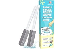 Simple Life Pumice Stone Toilet Bowl Cleaner | Toilet Pumice Stone with Extra Long Handle | Scouring Stick for Toilet Cleaning, Stain Removal on Toilets, Grills, Tiles, Grout & Pools | 2 Pack