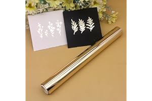 Alinacutle Light Golden Color Laser Toner Reactive Foil Roll Metallic Transfer Hot Foil Sheet for Scrapbooking Paper Crafts/Planner/Invitation, 7.60IN Width,16.40FT Length,1/PK