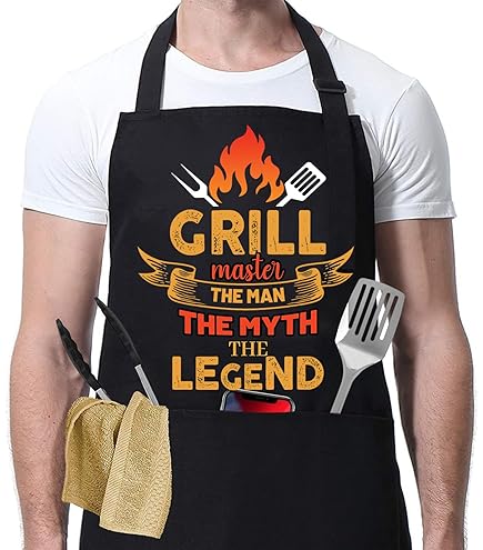 Tablier De Barbecue Pour Homme - Tablier De Cuisine Avec 2