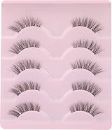 Ruairie False Eyelashes Natural Half Lashes Clear Band 5 Pairs 3/4 Fluffy Wispy view 7