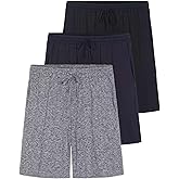 Real Essentials 3 Pack: Men's Soft Lounge Pajama Bottoms Sleep Shorts Breathable Cool Fabric (Available in Big & Tall)