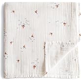 mushie Muslin Baby Swaddle Blanket | 100% Organic Cotton (Boats)