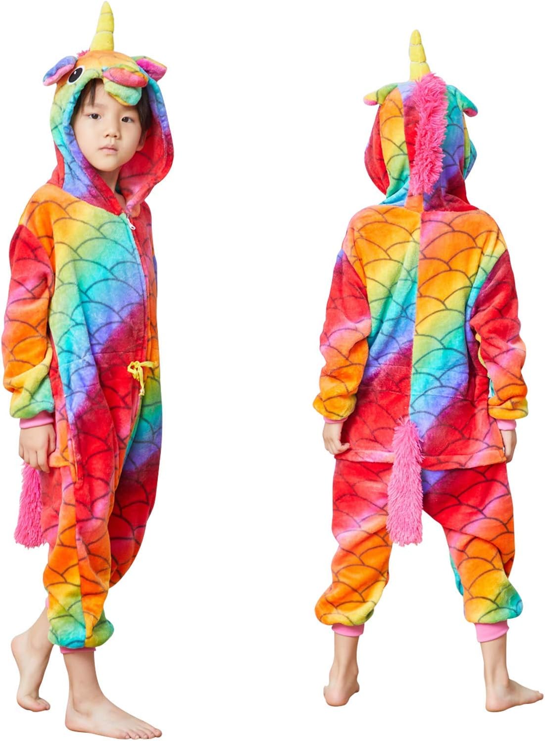 Animal Onesie Unicorn Pajamas for Kids Unisex Cartoon Outfit,One Piece Cosplay Sleepwear Jumpsuit