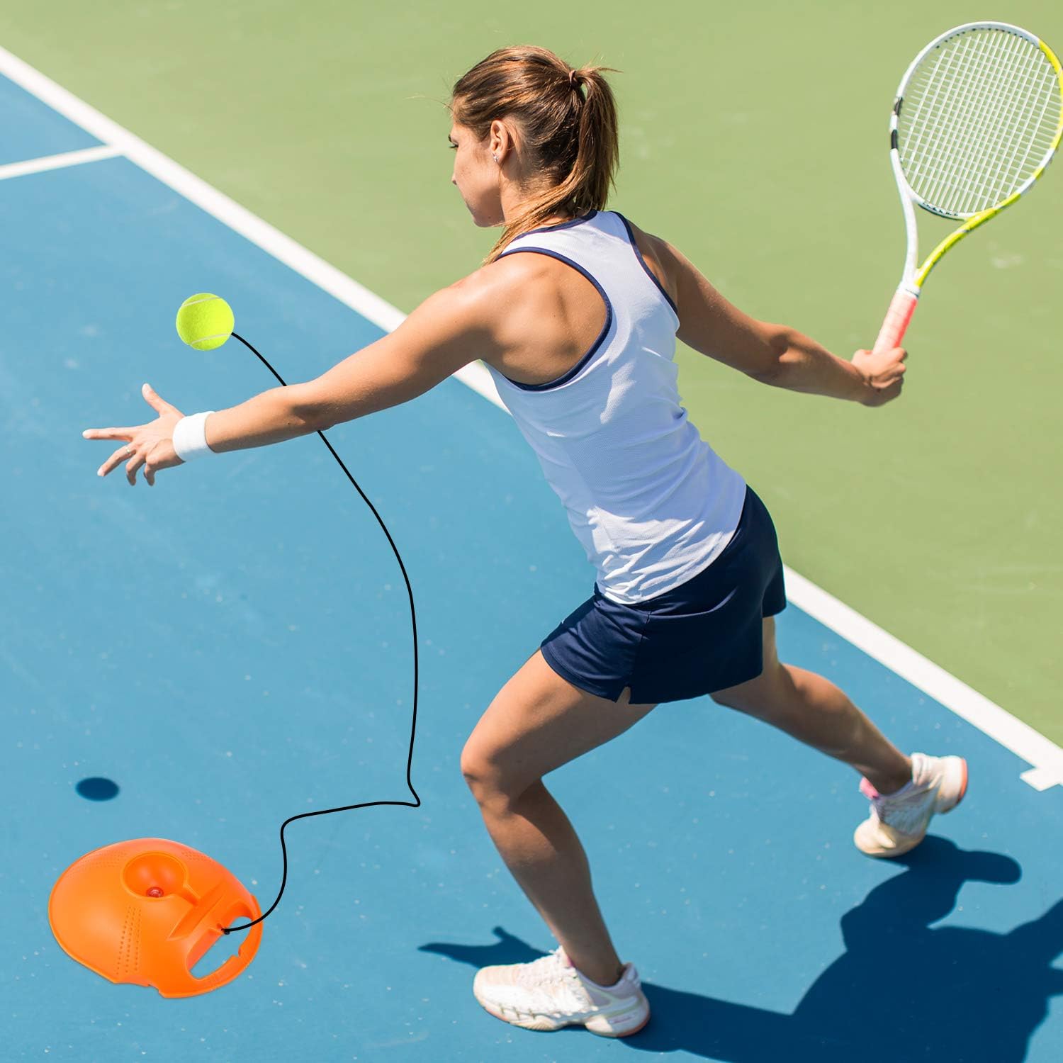 Gejoy Tennis Ball Trainer Tennis Training Tennis Trainer Ball with String Self Practice Training Tennis Ball Tool Tennis Equipment for Tennis Training Supply: Sports & Outdoors