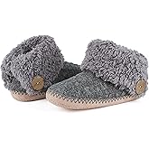 cosyone1997 Cable Knit House Slippers for Women Indoor, Sherpa Fleece Lined Soft Loafer Shoes, Winter Warm Fluffy Bedroom Fuzzy Socks Non-slip Grippers, Cozy Gifts Unique