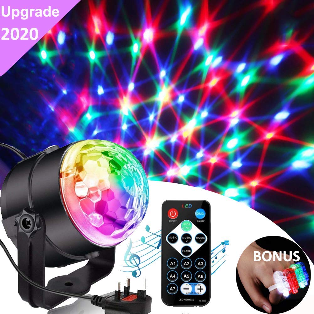 Upgraded 6 Colour Disco Lights, YANX 2019 Mini Stage Light Rotating