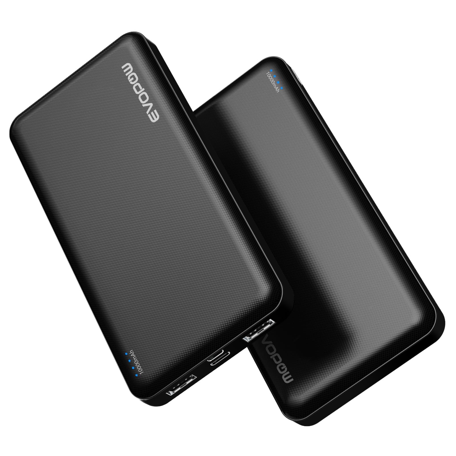 2 Pack Portable Charger, Slimmer 10000mAh Power Bank, USB C in&Out Fast Charging Battery Pack, Portable Power Bank for iPhone 16 15 14 13 12 Tablet Samsung S23 S22 Pixel and Heated Vest (Black)