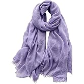 Canxiaoba Solid color cotton and linen scarf, wrinkled all season versatile long sunscreen fashionable shawl