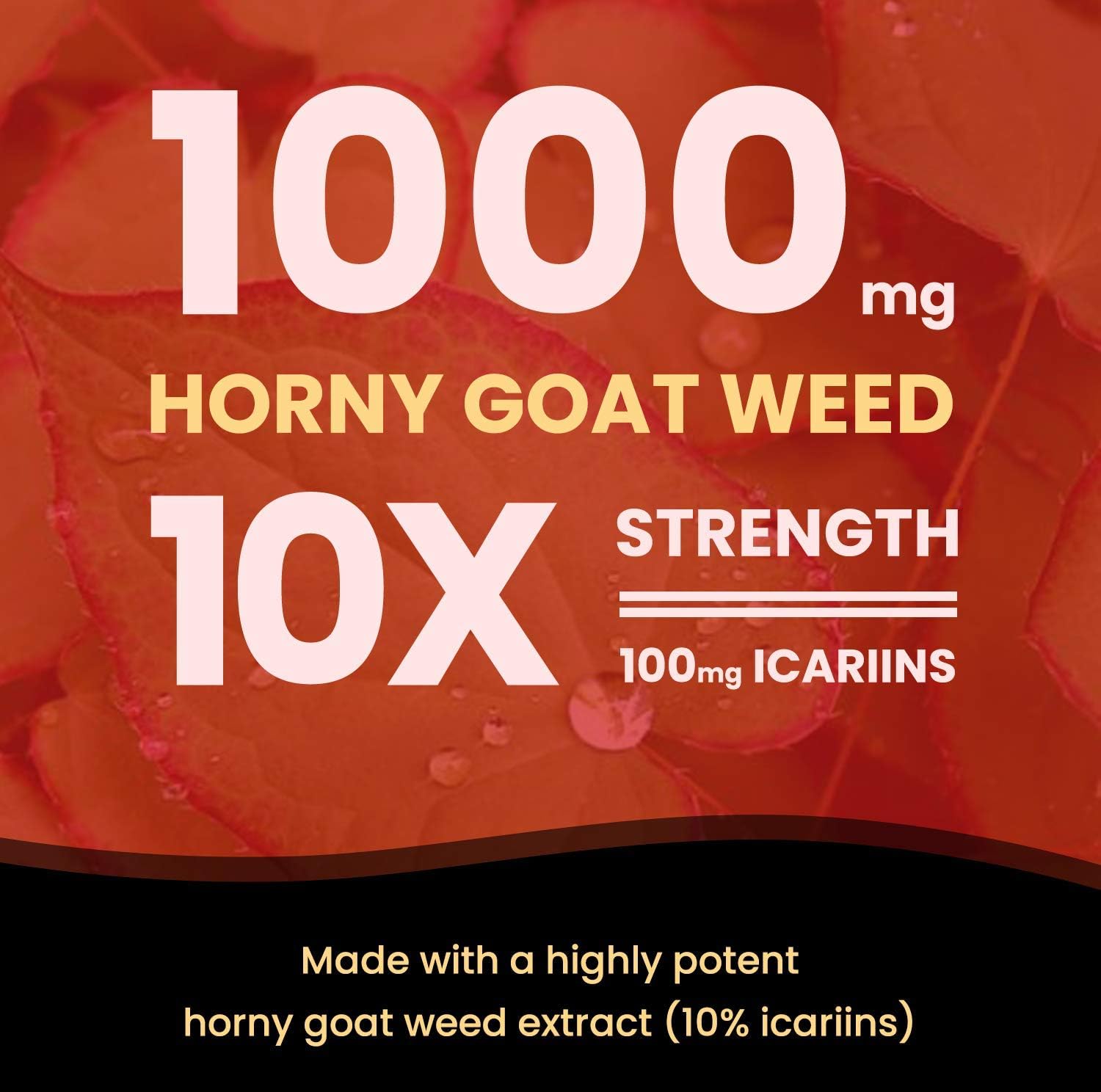 Premium Horny Goat Weed Extract [10X Strength Icariins] with Maca, Tribulus & Ginseng - Energy & Performance Complex for Men & Women - 1000mg Epimedium Powder Pills Supplement, Vegan Capsules: Health & Personal Care