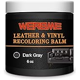 WERBME Leather Recoloring Balm & Color Restorer - Multipurpose Dye & Paint for Faded Leather Couches, Car Seats, Shoes | Fix Scratches on Clothing, Furniture & Accessories(Dark Gray)