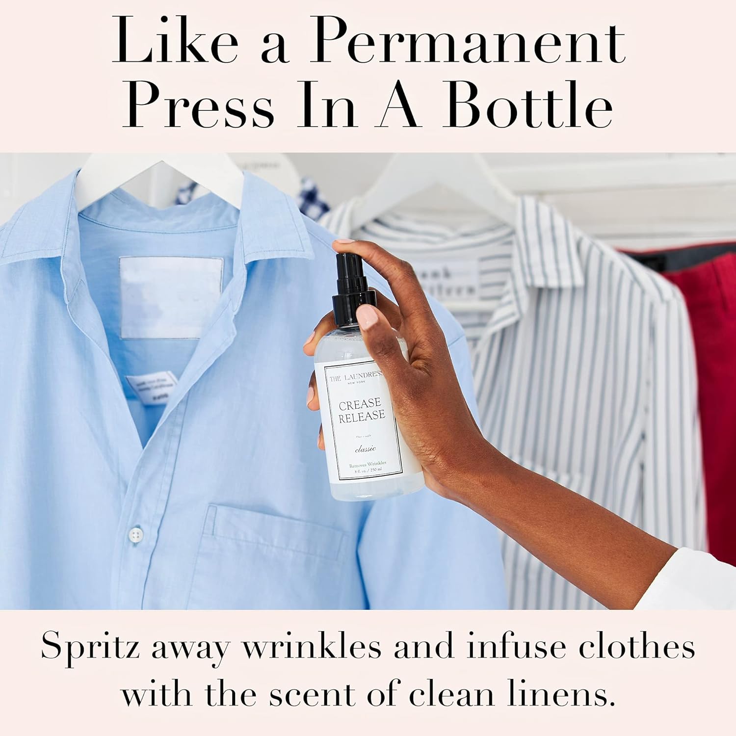 The Laundress - Crease Release, Classic Scented, Wrinkle Release Spray, Shirts, Suits, Curtains & More, Anti Wrinkle Spray for Clothes, Wrinkle Remover Spray, 8 fl oz: Home & Kitchen