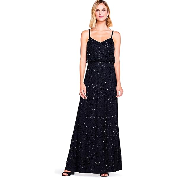 Adrianna Papell Women's Knit Crochet Trim Dress, Black/Ecru