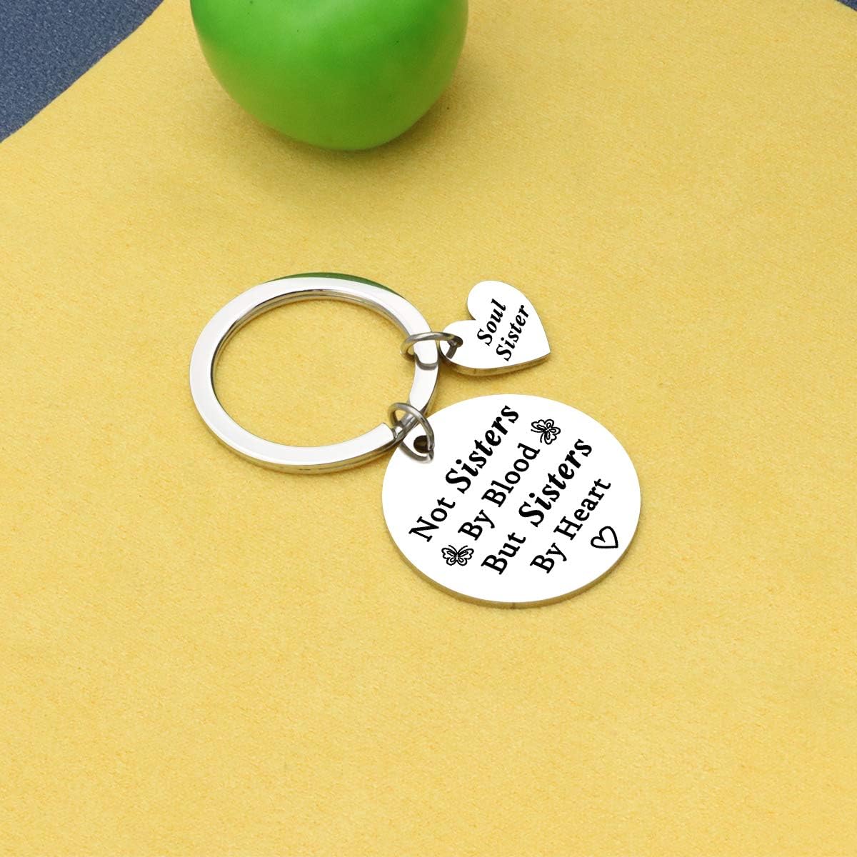 JMIMO Friendship Gifts for Women Sister Not Sister By Blood But Sisters By Heart Keyring Birthday Gifts for Best Friend BFF - Image 5