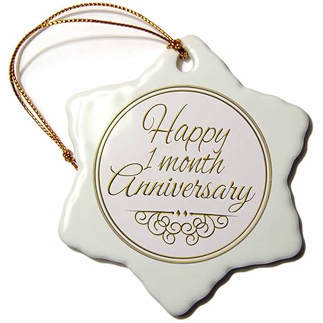 Amazon De 3drose Orn 193710 1 Happy 1 Monat Anniversary Gold