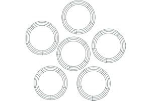 Sumind 6 Pieces Wire Wreath Frame Metal Wire Rings Dark Green Round Wreath Form Making Rings for Christmas Floral Home Party Decoration (12 Inch)