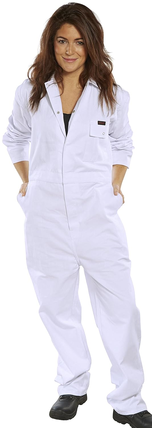 CLICK COTTON DRILL BOILERSUIT WHITE 44, 44" / 112cm - Image 4