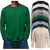 Evervibe 10 Pcs Mens Big and Tall Shirts Cotton Long Sleeve Top Bulk