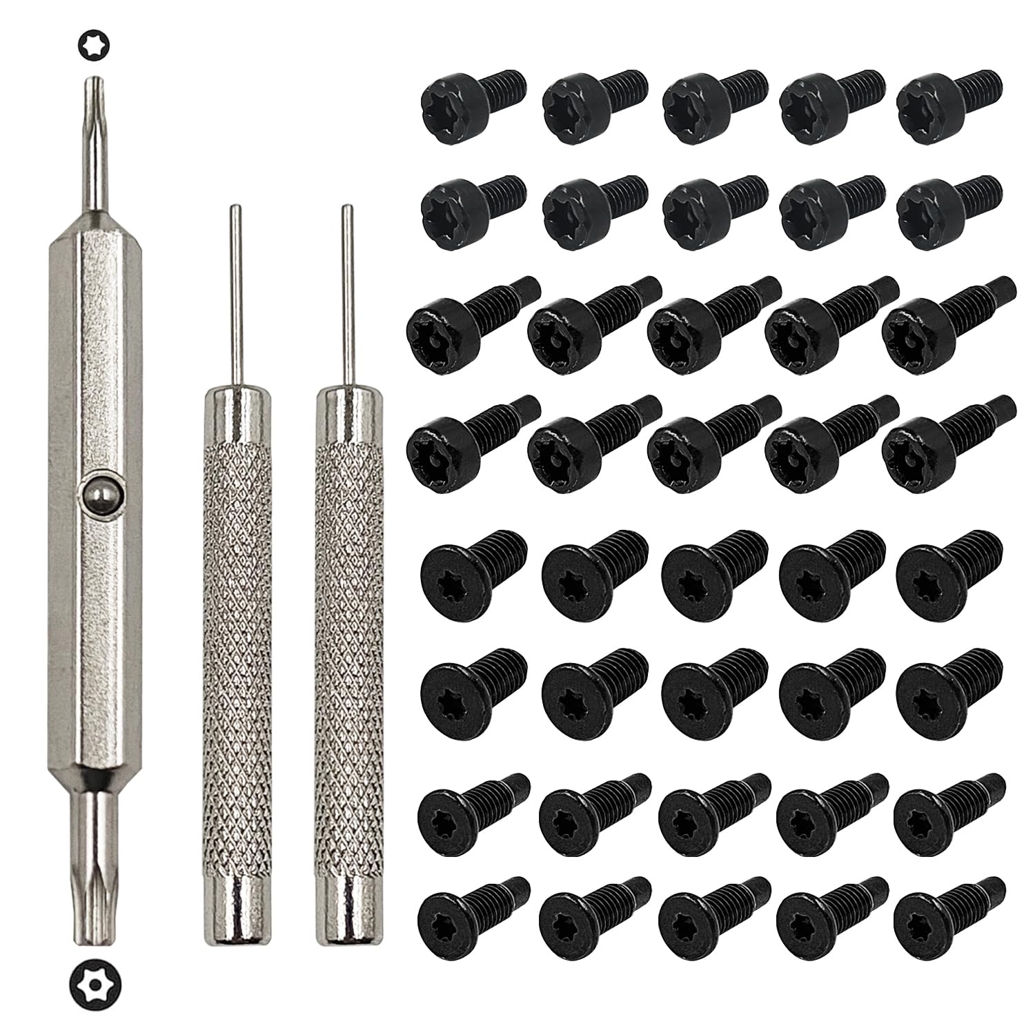 Replacement Security Screws and Screwdriver Kit, 40 Pcs T6 & T15 Replacement + Screwdriver + 2 Key Pack - Compatible with Most Doorbell & Video Doorbell