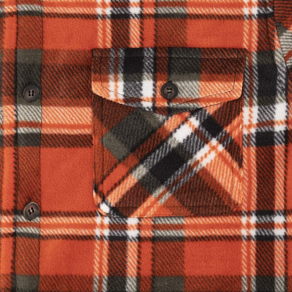 Men's Warm Sherpa Lined Fleece Plaid Flannel Shirt Jacket(All Sherpa Fleece Lined): Clothing