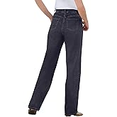 Woman Within Plus Size Perfect All-Cotton Back-Elastic Denim Jeans