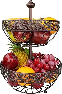 Kakymjxnj Frutero, Canasta de Frutas de 2 Niveles, Canasta de Frutas de
